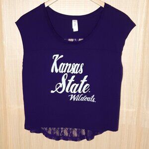 Kansas State University High Low Lace Back Top. Large